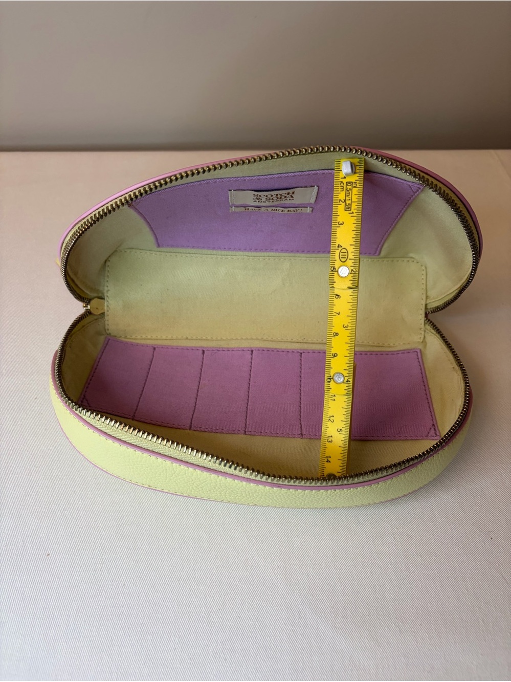 Scotch & Soda Pastel Green Leather Toiletry Bag - Picture 7 of 9